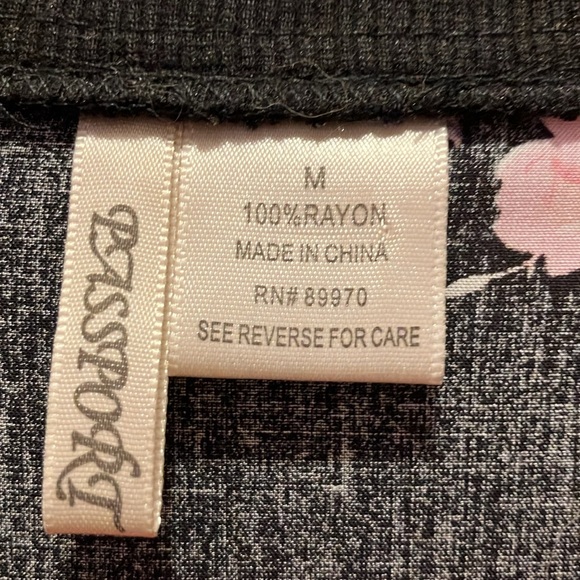 Black & Pink Floral Lightweight Zip Up Jacket - Picture 7 of 7